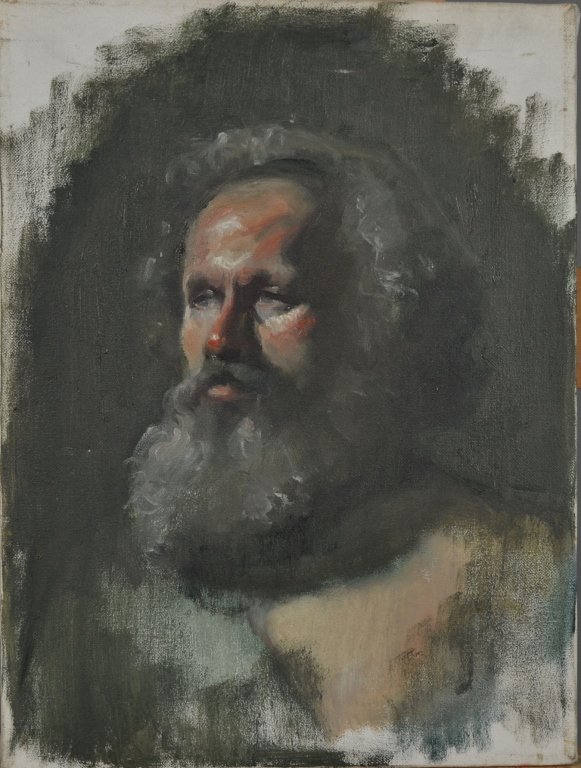 Continental School (20th Century): Portrait of a Bearded Man. Oil on canvas. Canvas size 16 x 12 inches. Unframed.