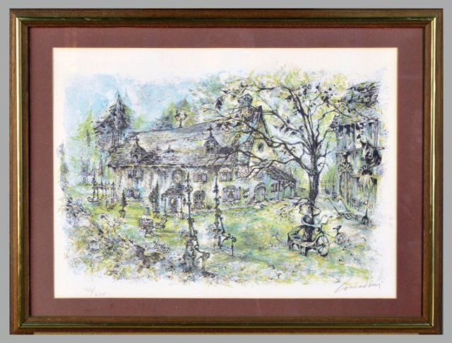 Daniel Louradour (French, 1930-2007): Untitled. Lithograph. Signed (l.r.), numbered 147/275 (l.l.). Sight size 14 1/4 x 19 3/4 inches. Matted and framed.