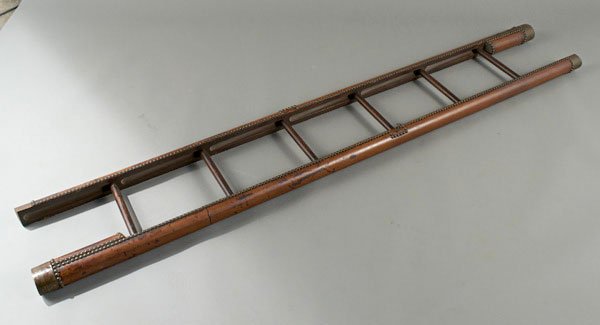 Library Ladder: Closed length 7 ft 6 inches. Open length 6 ft 7 1/4 inches, width 12 1/4 inches.