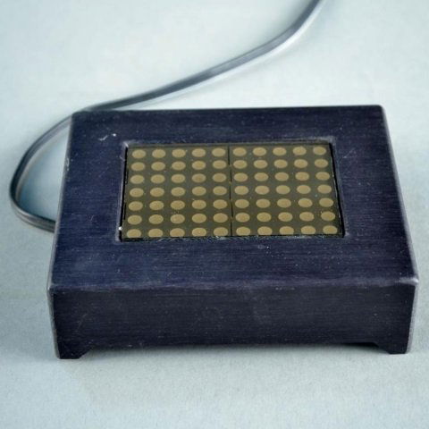 Jenny Holzer (American, b. 1950) *: Mother and Child. Mini electronic LED sign with diodes in one color, 1994. Titled (verso) and numbered 5/100. Height 4 inches, width 5 inches, depth 1 1/4 inches. Provenance: Gift of the artist to Red