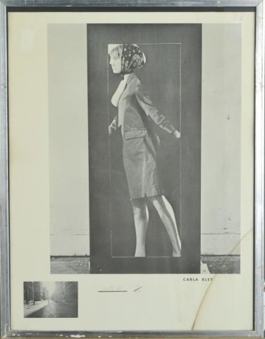 Michael Snow (Canadian, b. 1929): Carla Bley. Offset photolithograph on wove paper, 1965. Signed, dated and numbered 77/100 (l.c.). Sight size 26 1/3 x 20 inches. Framed. Published in a series with 19 other artists to commemorate the