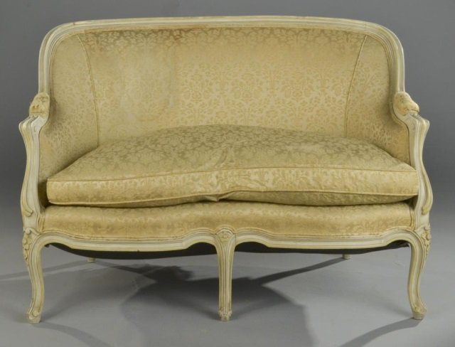 Louis XV Style Painted Settee: Details coming soon