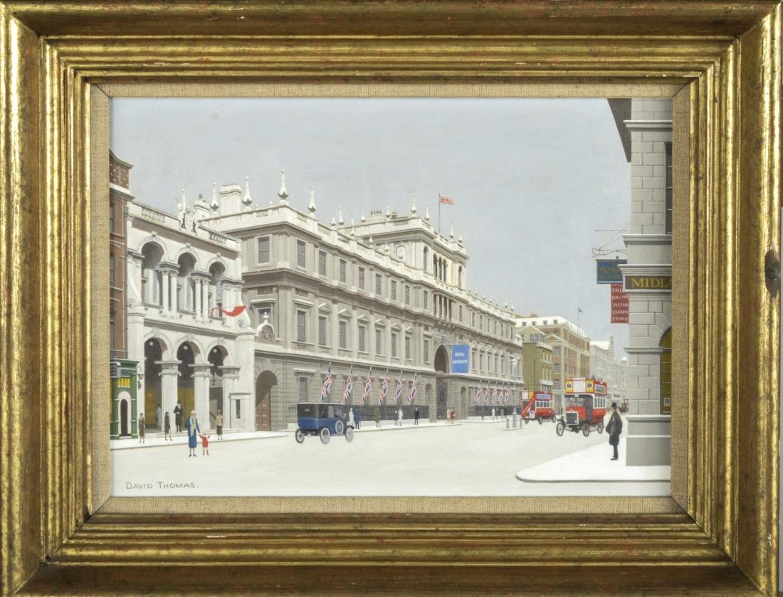David Thomas (Australian/British, b. 1951): British Parliament. Gouache on board, 1982. Signed (l.l.). Sight size 8 1/4 x 11 1/2 inches. Framed.