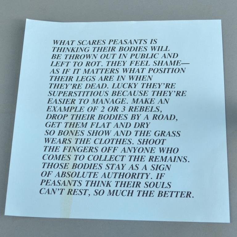Jenny Holzer (American, b. 1950): Inflammatory Essays, 1979-82. Set of 13 offset posters on colored paper. Each 10 x 10 inches. All unframed. Provenance: Collection of Red Burns, New York.