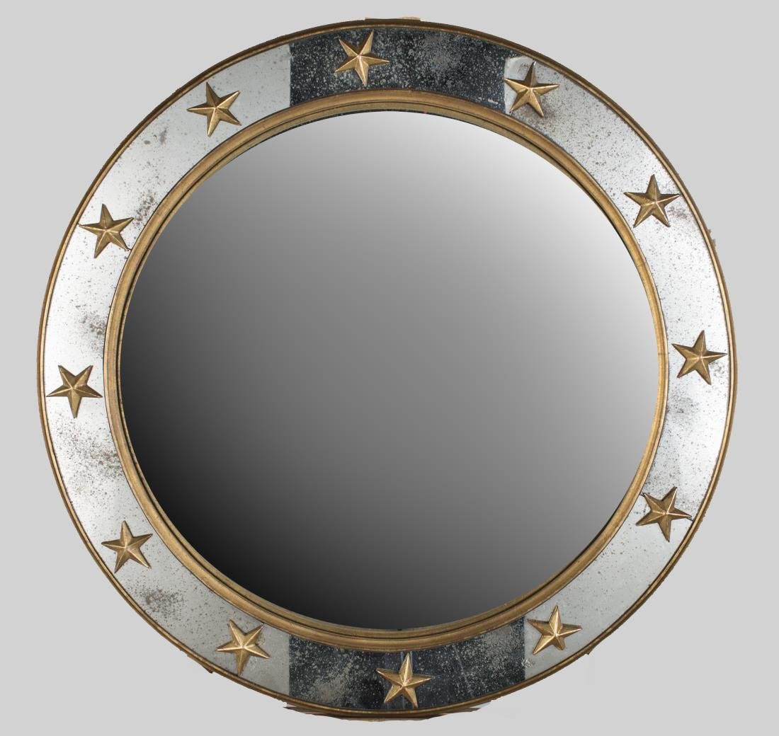 Mirror Framed Convex Mirror: Decorated with stars.