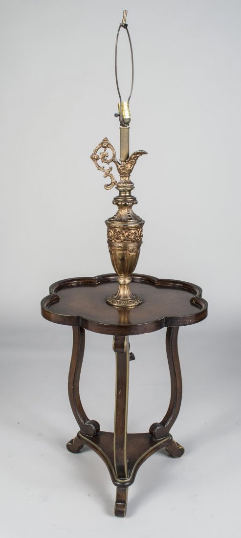 Mahogany Lamp Table: In the form of a ewer on a table.