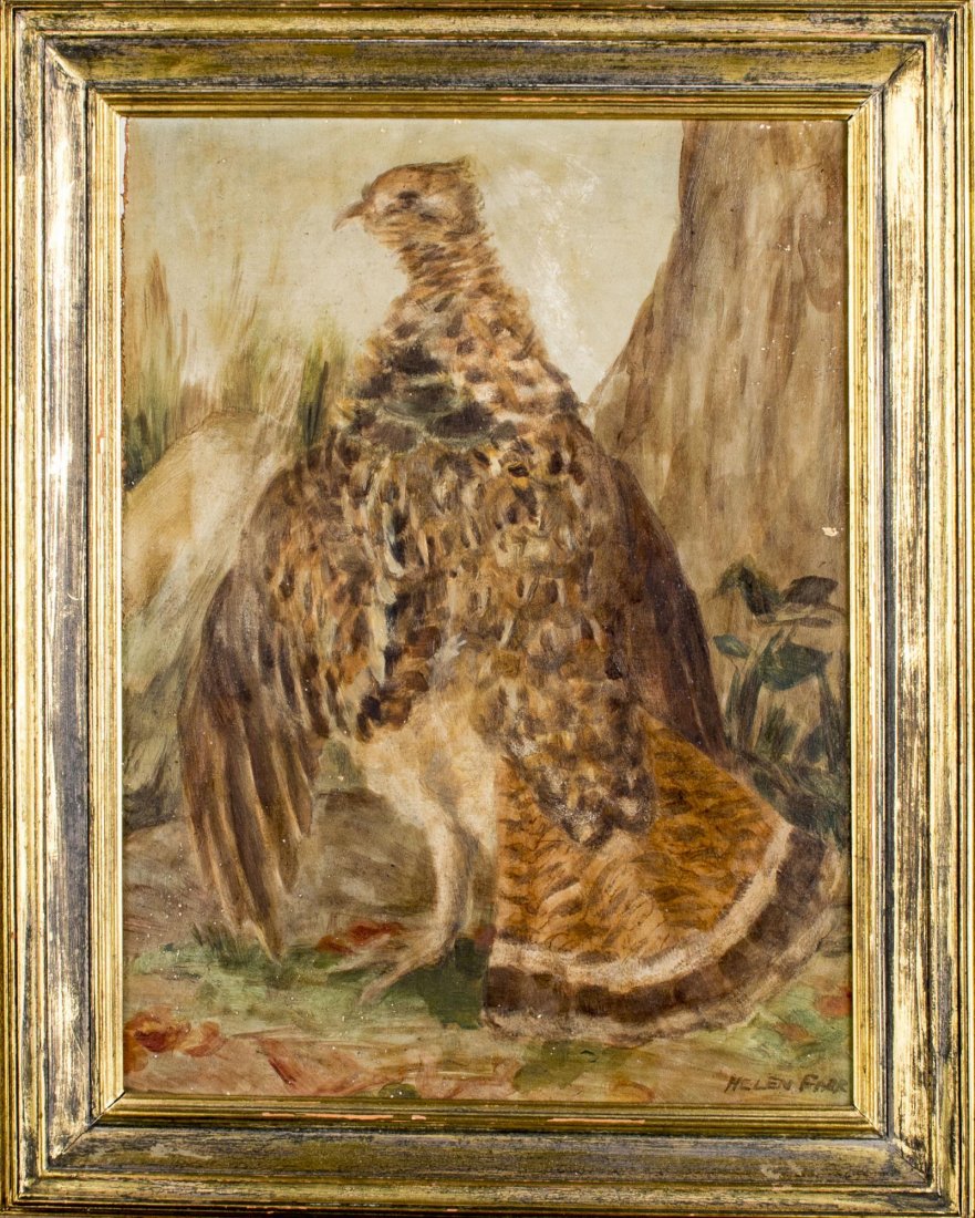 Helen Farr Sloan (American, 1911-2005): Fox Ledge. Oil on board. Signed (l.r.). Sight size 16 x 11 1/2 inches. In a Newcomb-Macklin frame, circa 1940's. Provenance: From a Notable New York based Collector.