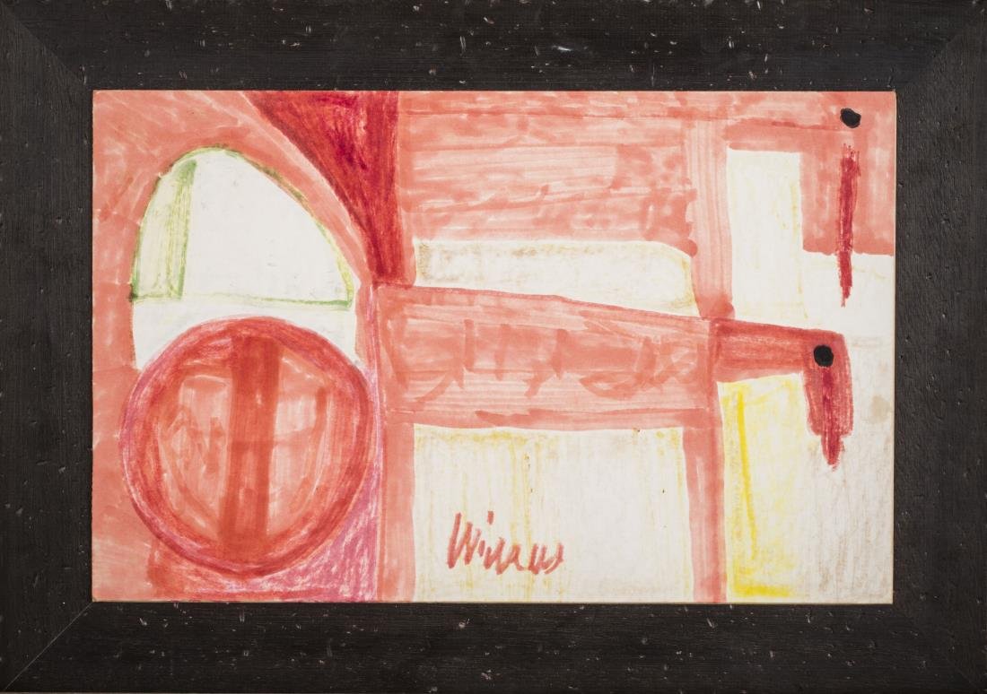 Willie White (Outsider School, 20th Century): Green Birds. Marker on poster board. Signed (l.c.). Sight size 9 1/2 x 15 1/4 inches. Framed. Provenance: Headfooters Art Gallery, Cleveland, OH.