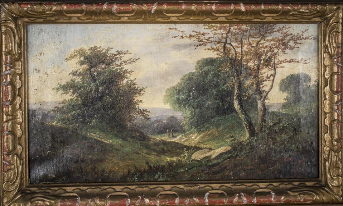 Continental School (19th Century): Landscape. Oil on canvas. Signed "Rodrigo" (l.l.). Canvas size 10 1/4 x 18 1/8 inches. Framed.