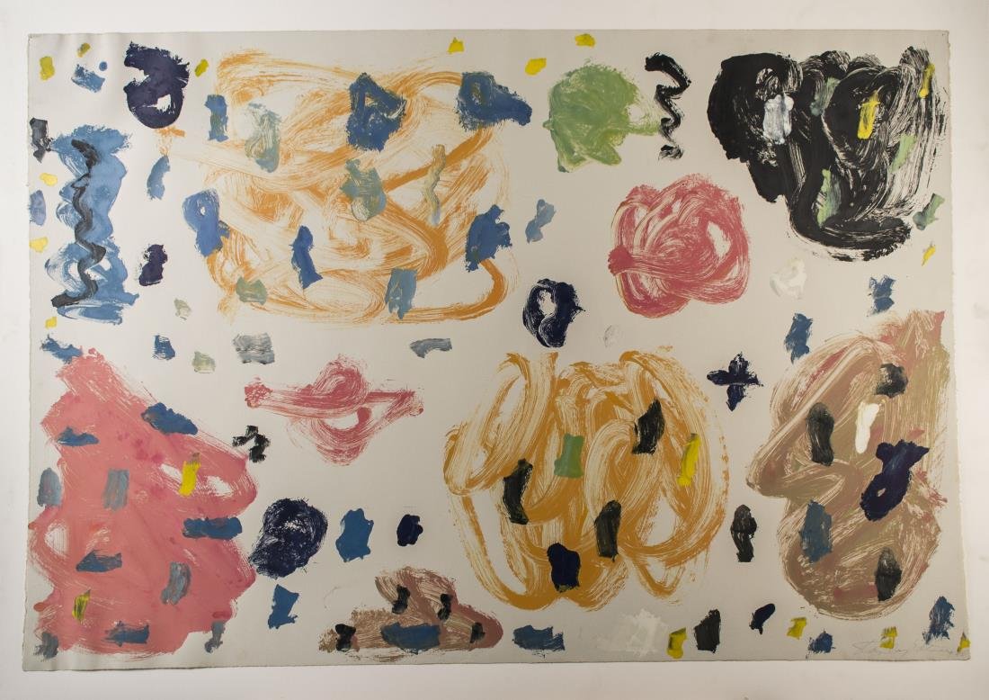 Stanley Whitney (American, b. 1946): Abstract. Acrylic on paper. Signed in pencil (l.r.). Sheet size 30 x 45 inches. Mounted and unframed.