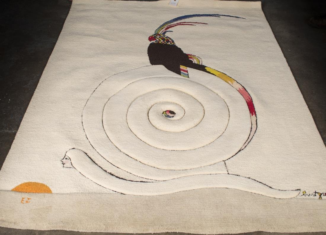 Burt Groedel Tapestry: I've grown accustomed to your Face. Made by Edward Fields. Signed (l.r.). 5 feet x 6 feet 10 inches