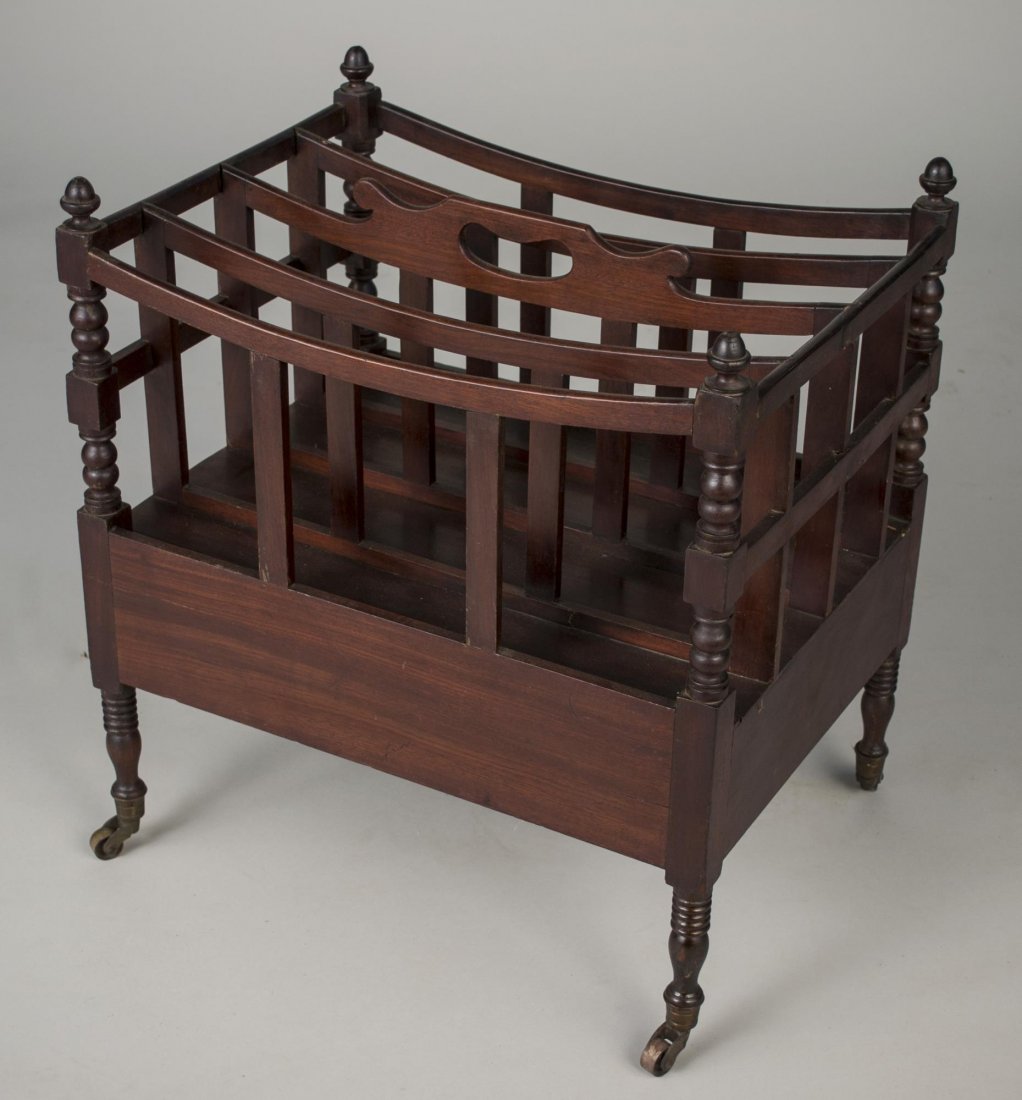 Victorian Mahogany Canterbury: Height 21 inches, width 19 inches, depth 15 inches