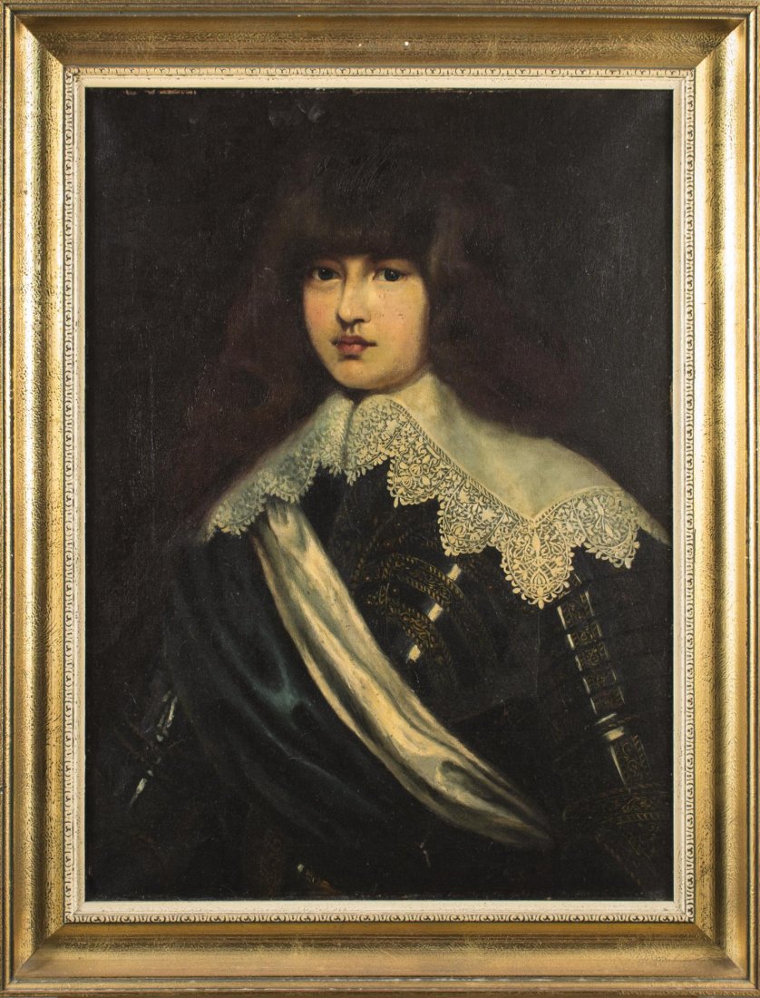 Continental School (18th/19th Century): Portrait of a Young Man. Oil on canvas. Canvas size 28 1/2 x 21 inches. Framed.