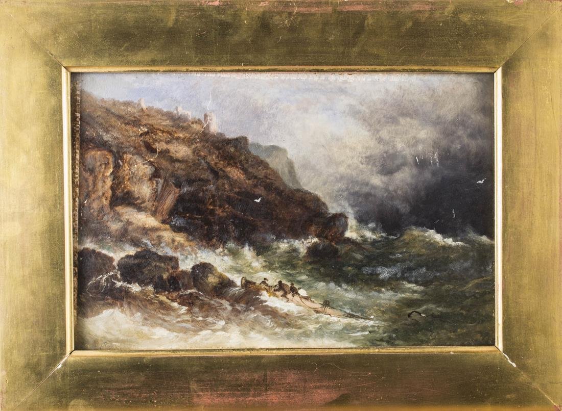 Continental School (19th Century): Spanish Scene. Oil on board. Board size 8 x 12 inches. Framed.