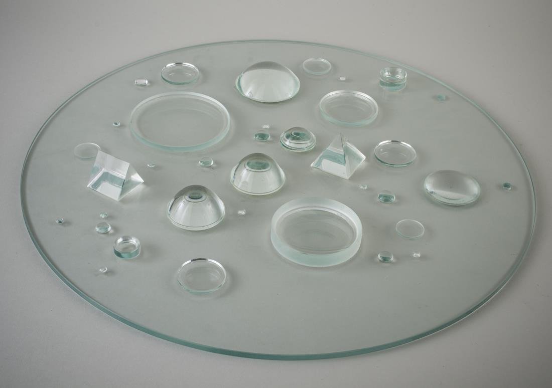 Attributed to Willi Baumeister (German, 1889-1955): Optical glass sculpture. Diameter 19 inches.