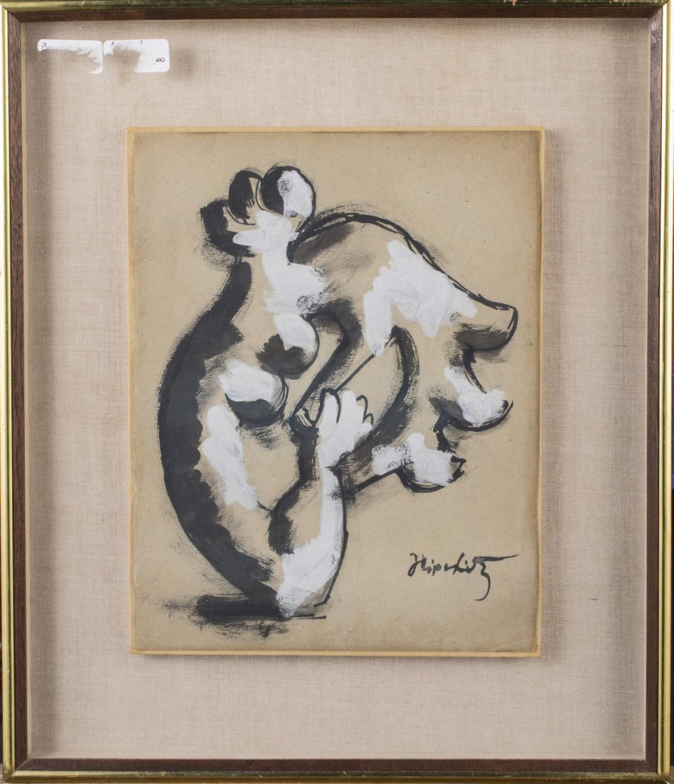 Jacques Lipchitz (French, 1891–1973): Study for Benediction I. Ink and gouache on paper, 1942. Signed (l.r.). Sight size 12 1/4 x 9 1/2 inches. Matted and framed. Provenance: From the Collection of Helena and Ladislas Segy.