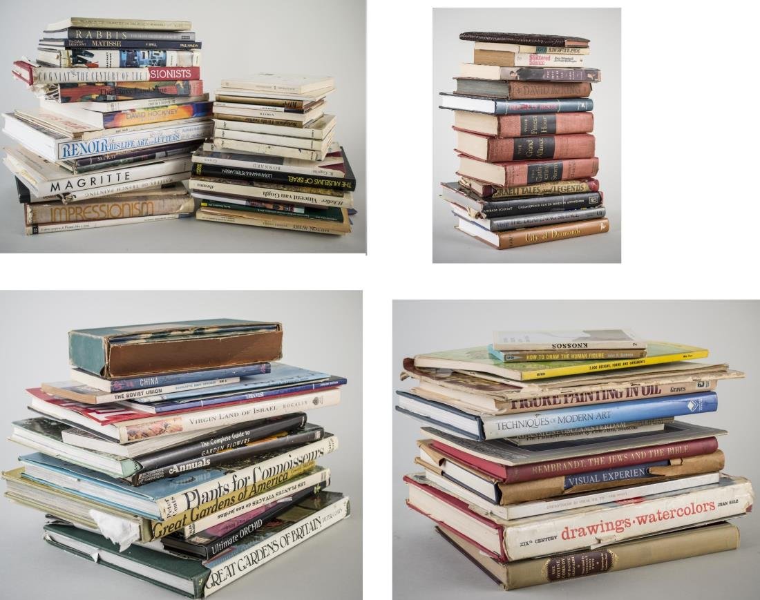 Miscellaneous Group of Art Books: Approximately forty six books, mostly on impressionism and modern art, including subjects such as Picasso, Van Gogh, Renior, Klee, Magritte, Milton Avery, David Hockney, etc.