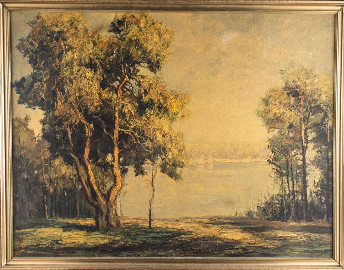 After Otto Eduard Pippel (German, 1878-1960): Landscape. Reproduction on paper. Sight size 28 x 38 inches. Framed.