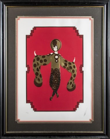 Romaine de Tirtoff - Erte (Rus./Fr., 1892-1990): Willow Tree. Embossed Serigraph with Foil Stamping, 1986. Signed (l.r.), numbered 270/300 (l.l.). Each sheet size 28 1/2 x 20 1/2 inches. Matted and Framed. Includes COA from Chalk and Vermillion Fine