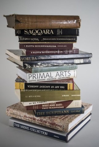 Group of History and Art Books: Approximately nineteen books, on topics such as Ancient, Primal, South American, Egyptian, and Middle Eastern Art and History.