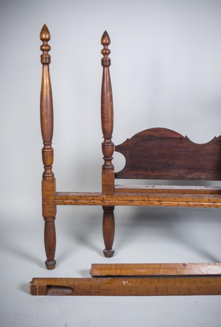 Maple Bed: Four poster Williamsburg style. Width 51 inches.