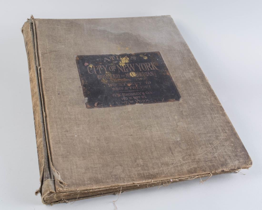Atlas of New York City, Volume 2: 14th-59th streets. Published in 1928, with paste in additions to 1931. By G. W. Bromley.