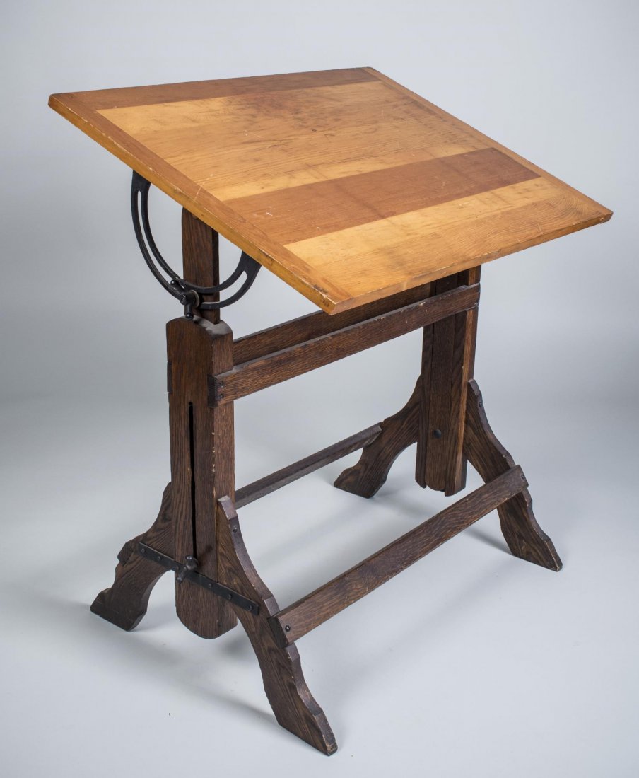 Drafting Table: Height 32 inches, width 31 inches, depth 23 inches.
