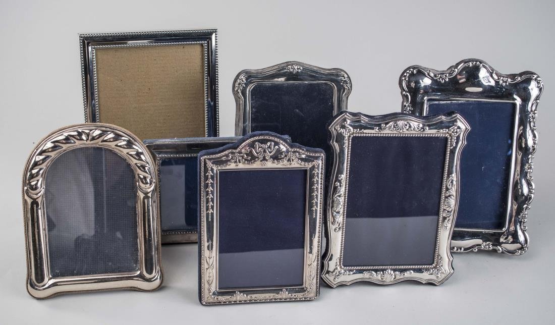 Seven Silver Plated Picture Frames: Various makers.