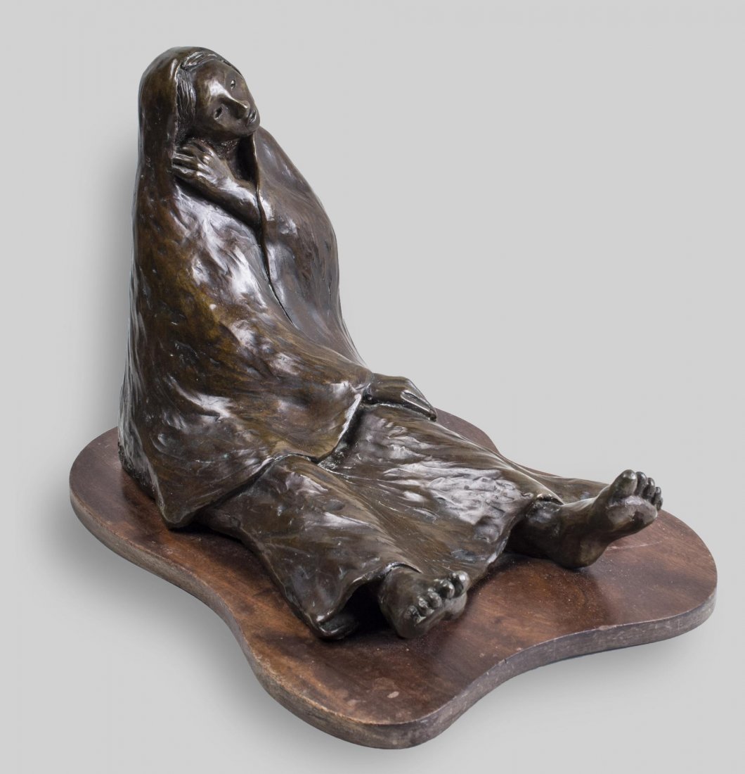 Rudolph Carl Gorman (American, 1931-2005): Grace. Patinated bronze, 1979. Signed, dated and numbered EPI (near base). Height 15 inches. On wooden base. Notice to bidders: Condition reports and additional photographs are provided by request as 