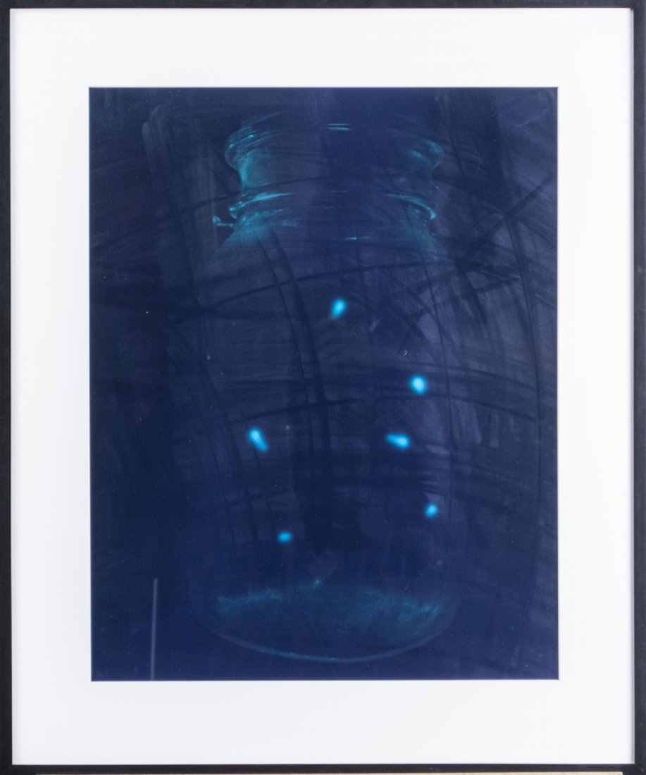 Gregory Crewdson (American, b. 1962) *: Untitled (Fireflies in a Mason jar. C-print, 1995. Sheet size 24 x 18 inches. Matted and framed. Provenance: Luhring Augustine Gallery, New York, NY. Notice to bidders: Condition reports and additiona