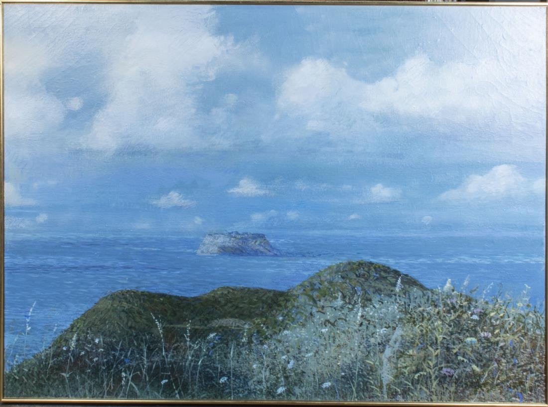 Walter Snelgrove (American, 1924-1995): West Port. Oil on canvas, 1970. Signed, dated and titled (verso). Sight size 55 x 75 1/2 inches. Framed. Notice to bidders: Condition reports and additional photographs are provided by request as a co