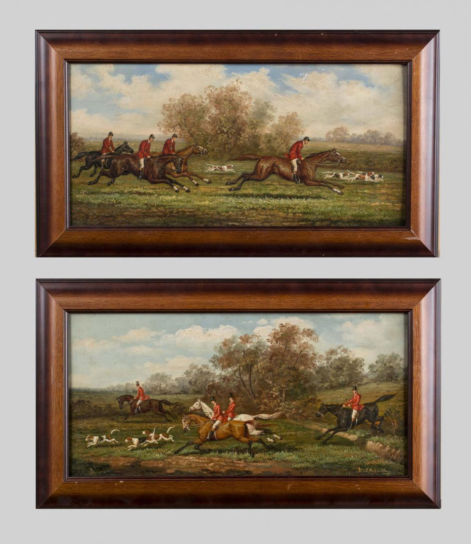 Pair of Fox Hunting Paintings (1 of 4)
