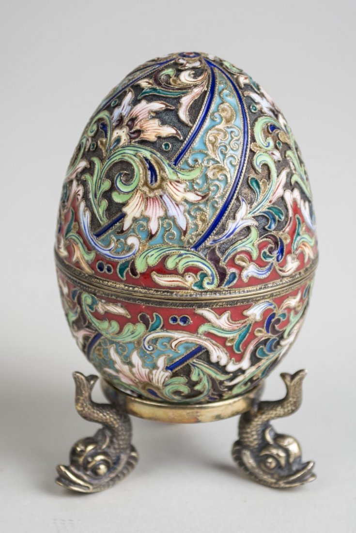 Russian Silver and Enamel Egg   * (1 of 3)