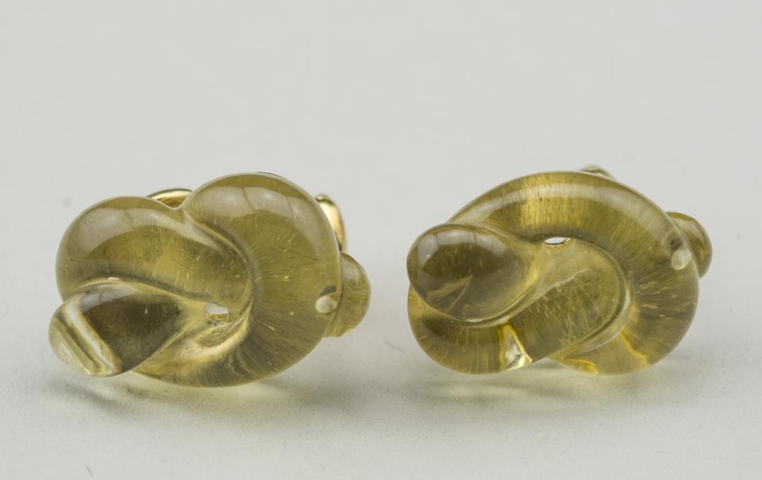 Angela Cummings Carved Citrine Ear Clips   * (1 of 2)