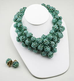 Italian Coppola and Toppo Bead Collar & Ear Clips* (1 of 1)