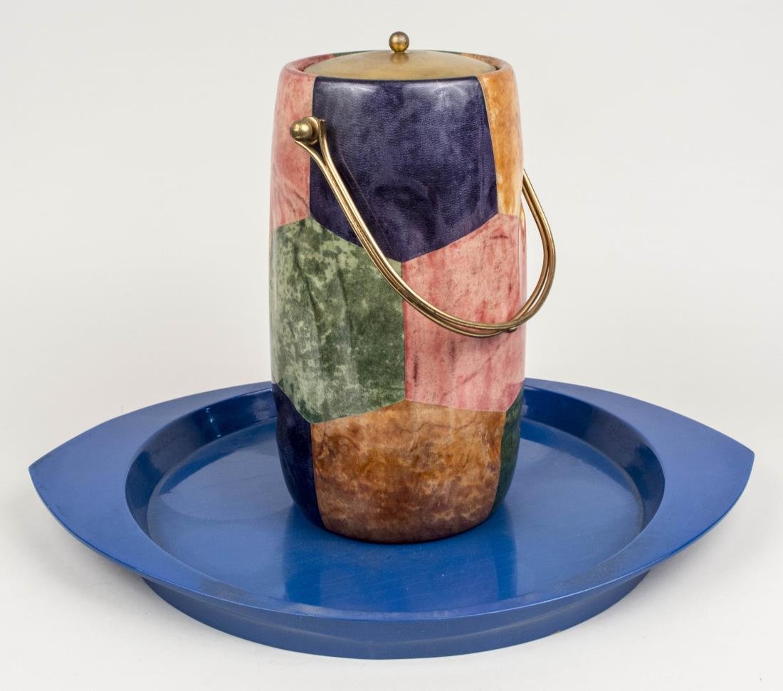 Mid Century Ice Bucket and Dansk Tray (1 of 2)