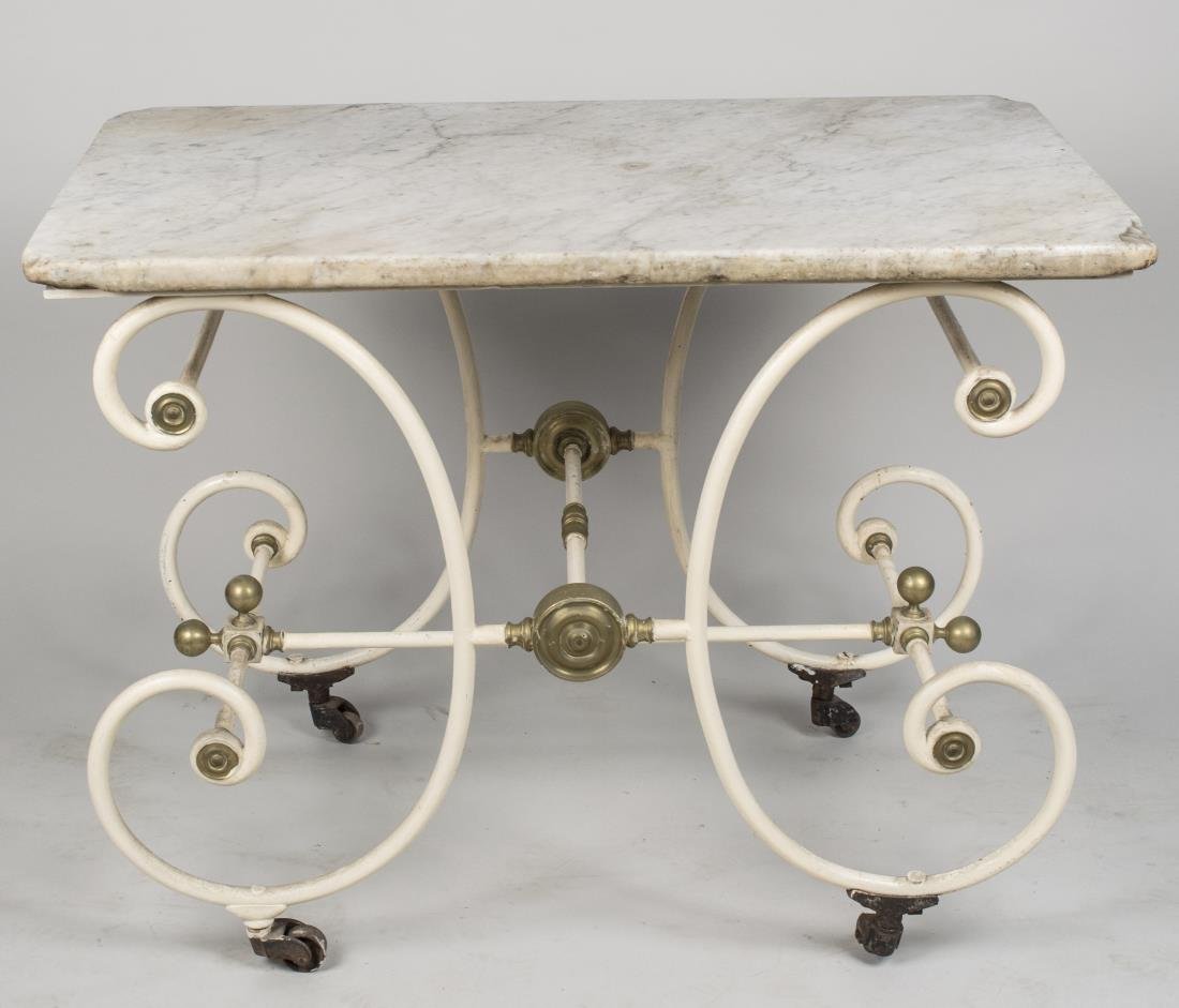 French Painted Iron Baker's Table (1 of 1)