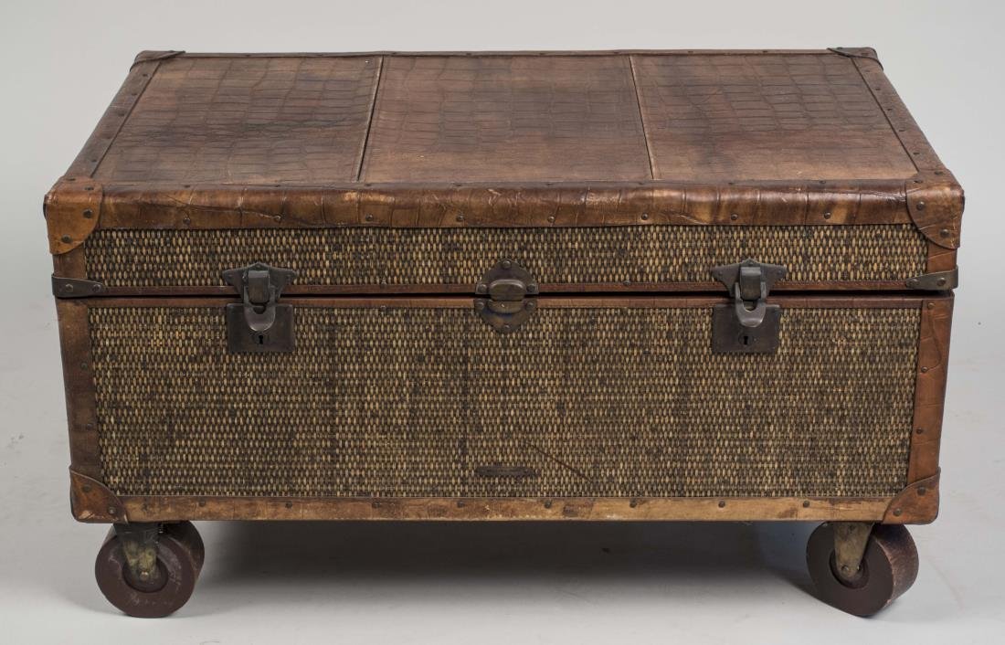 Rattan and Leather Trunk (1 of 1)
