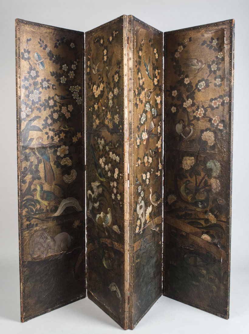 Leather Four Panel Screen (1 of 1)