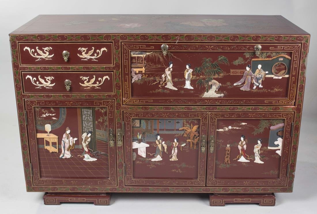Asian Lacquered Low Cabinet (1 of 3)
