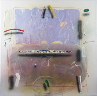James Harvard (American, b. 1937): Untitled. Acrylic on canvas, 1975. Signed and dated on the reverse. Canvas size 47 x 47 inches. Notice to bidders: Condition reports and additional photographs are provided by request as a courtesy to