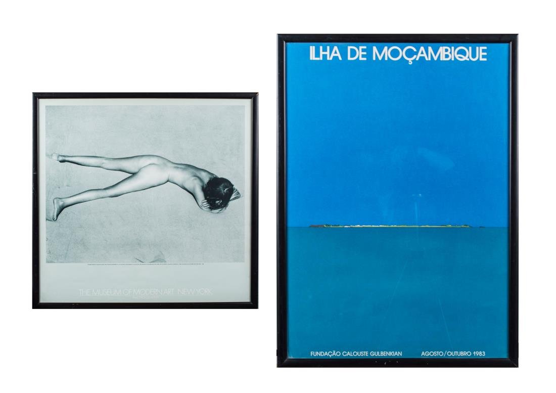 Ilha de Moçambique and MoMA Edward Weston Posters: Ilha de Moçambique; Fundação Calouste Gulbenkian Lisboa. Lithograph, 1983. Frame size 28.5 x 20.5 inches. MoMA Edward Weston Nude on Sand Poster. Lithograph, 1984. Frame size 24.5 x 25 inches. Prov