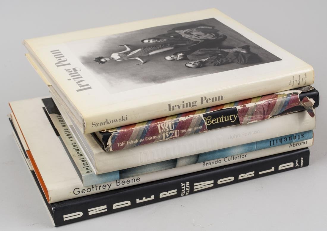 Six Books on Fashion and Photography: Various subjects including Irving Penn, Geoffrey Beene, etc. Notice to bidders: Condition reports and additional photographs are provided by request as a courtesy to our clients, as such any condition