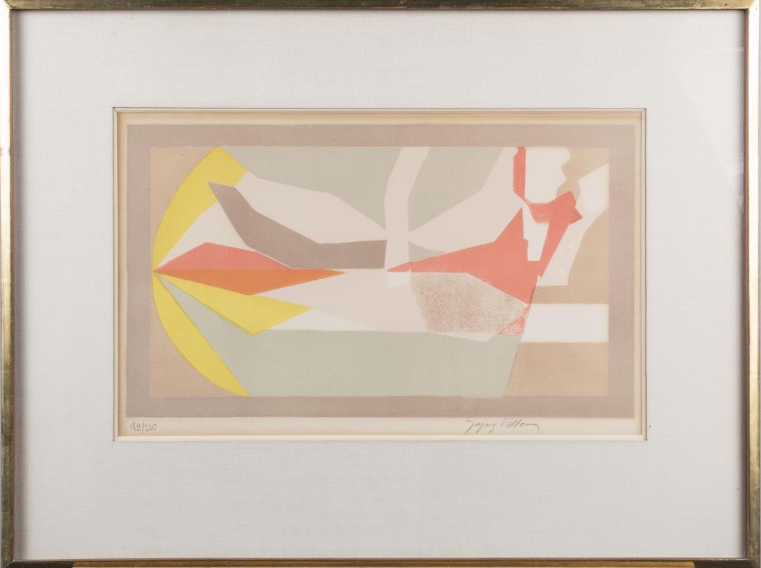 Jacques Villon (French, 1875-1973): Abstract. Lithograph, circa 1950s-1960s. Signed (LR), and numbered 189/220 (LL). Sight size 12 x 18 inches, frame 20.5 x 26 inches. Framed. Provenance: Warren Means Trust Notice to bidders: Condition