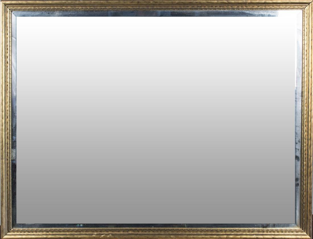 Gilt Wood Mirror: Rectangular molded frame with rectangular mirror plate. Height 43 inches, width 32 inches. Provenance: Warren Means Trust Notice to bidders: Condition reports and additional photographs are provided b