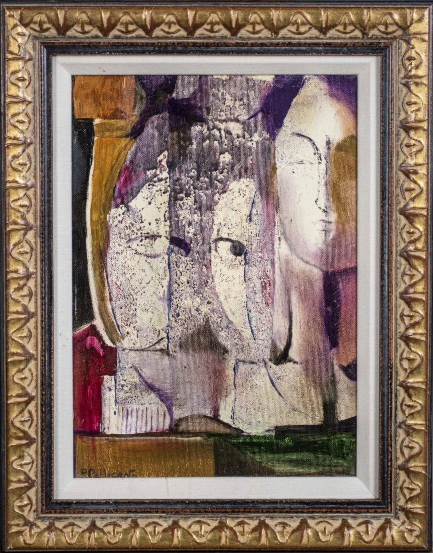 P. Pellicano, Abstract Oil Painting: Rome. Oil on canvas, 2008. Signed (LR) and again on the verso 'Piere Pellicano, Rome 2008.' Canvas size 14 x 10 inches. Framed. Notice to bidders: Condition reports and additional photographs are prov