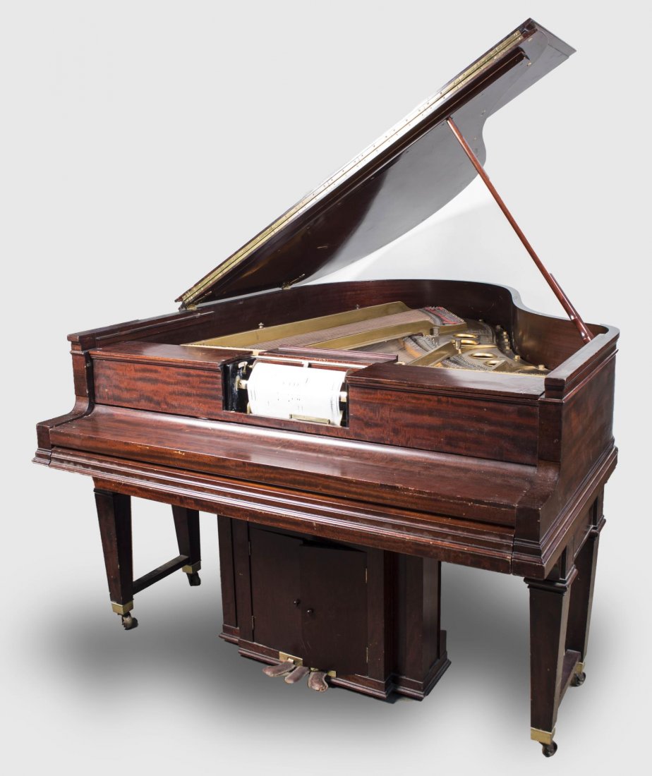Steinway Pianola Grand Player Piano *: Steinway Pianola Alliance with Aeolian Company chosen by Messrs Steinway. Serial number 156877. Height 40 1/2 inches, width 59 inches, length 6 feet 7 inches. Note: This Steinway piano was played at C