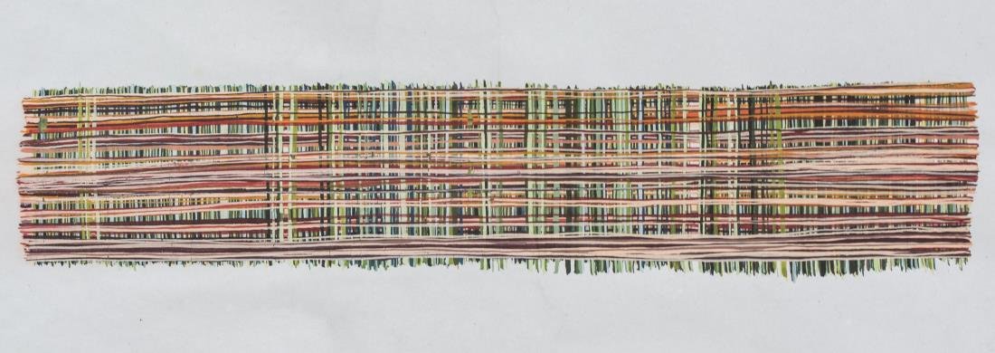 Danica Phelps (American, b. 1971): Plaid: July 11-July 17, 1998. Gouache on paper, 1998. inscribed (LR), dated (LL) and signed on the verso. Sheet size 8.5 x 11 inches. Unframed. Notice to bidders: Condition reports and additional phot