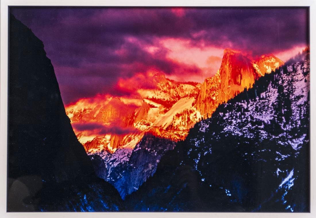 Peter Lik (American/Australian, b. 1959): Afterglow (Location: Yosemite National Park, California). Cibachrome color print mounted on plexiglass. Edition 14/950. Certificate of authenticity attached to the verso. Size 27 X 19 inches. Framed.