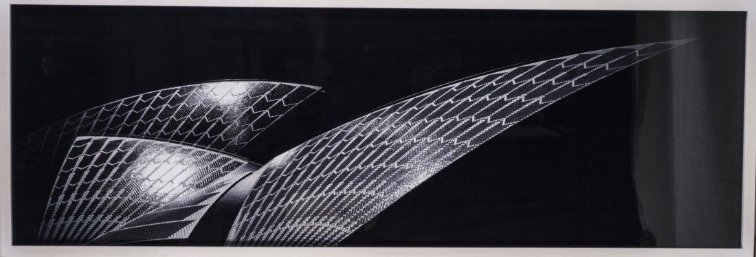 Peter Lik (American/Australian, b. 1959): The Opera (Location: Sydney Opera House, Australia). Cibachrome color print mounted on plexiglass. Edition 505/950. Certificate of authenticity attached to the verso. Size 59 X 20 inches. Framed. Noti